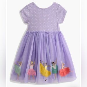 Biden Kids' Ballerina Appliqué Jersey & Tulle Party Dress Size 7-8Y